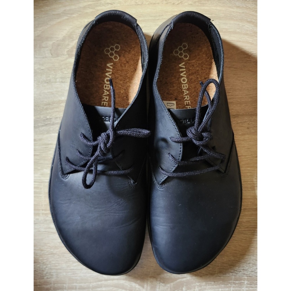 Vivobarefoot Sneaker Men SZ 8.5/9 US 42 EU BLK Ra III Leather Barefoot Shoes